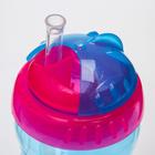 Поильник детский с силиконовой трубочкой, 300 мл., цвет голубой - фото 44598034