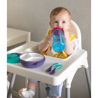 Поильник детский с силиконовой трубочкой, 300 мл., цвет голубой - фото 44598033