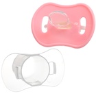 Соска - пустышка силиконовая ортодонтическая Крошка Я, от 3 мес., с колпачком, цвет МИКС - Фото 6