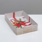 Коробка для кондитерских изделий «Новогодний бант», 17 × 12 × 3 см - фото 319869964