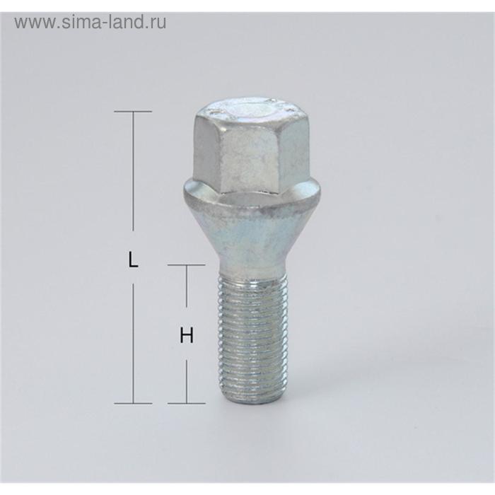 Болт M12x1,5, 50/22, hex17, конус, цинк