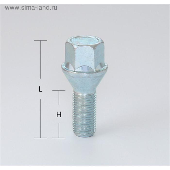 Болт M12x1,5, 55,5/30, hex17, конус, цинк