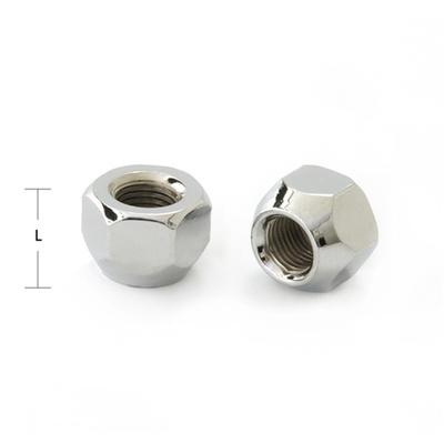 Гайка M12x1,25, 16, hex21, конус, открытая, хром