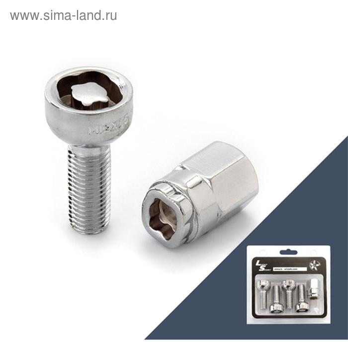 

Болт секретный M12x1,5, 44/29, сфера, хром, 4 шт + ключ