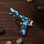 Сувенир деревянный «Резинкострел, синий камуфляж» + 4 резинки - фото 3854457