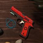 Сувенир деревянный «Резинкострел, красный гранит» + 4 резинки - фото 52145775