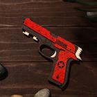 Сувенир деревянный «Резинкострел, красный гранит» + 4 резинки - фото 3854465