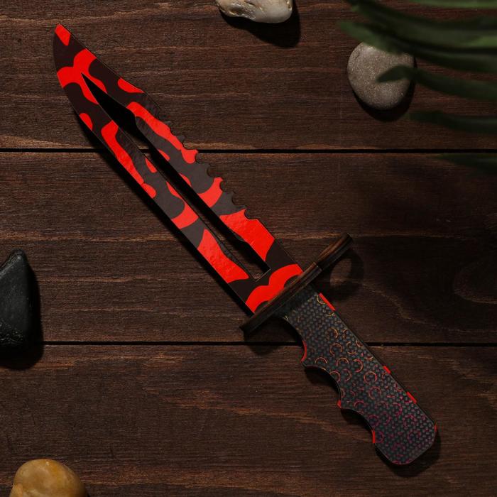 Сувенирное оружие из дерева «Штык нож», красные узоры - Фото 1