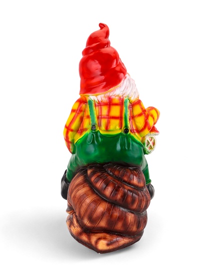 Садовая фигура из гипса «Гном на улитке», 71×34×41 см