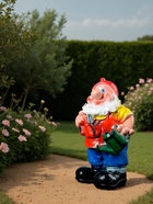 Садовая фигура из гипса «Гном с лейкой», 40×15×26 см - Фото 3