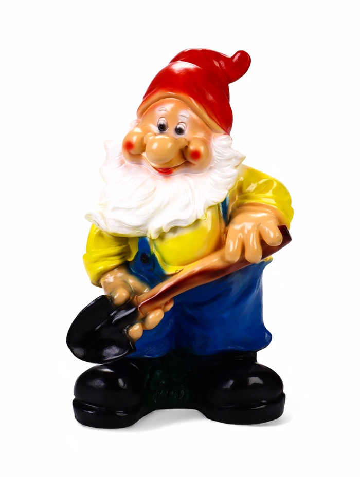 Садовая фигура из гипса «Гном с лопатой», 40×24×16 см - Фото 1