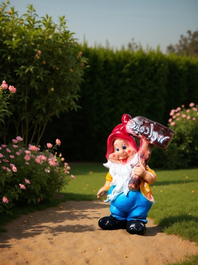 Садовая фигура из гипса «Гном с табличкой», 51×18×32 см