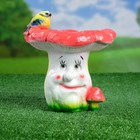 Садовая фигура "Гриб с синичкой" 19х20х21см - Фото 1