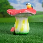 Садовая фигура "Гриб с синичкой" 19х20х21см - Фото 3