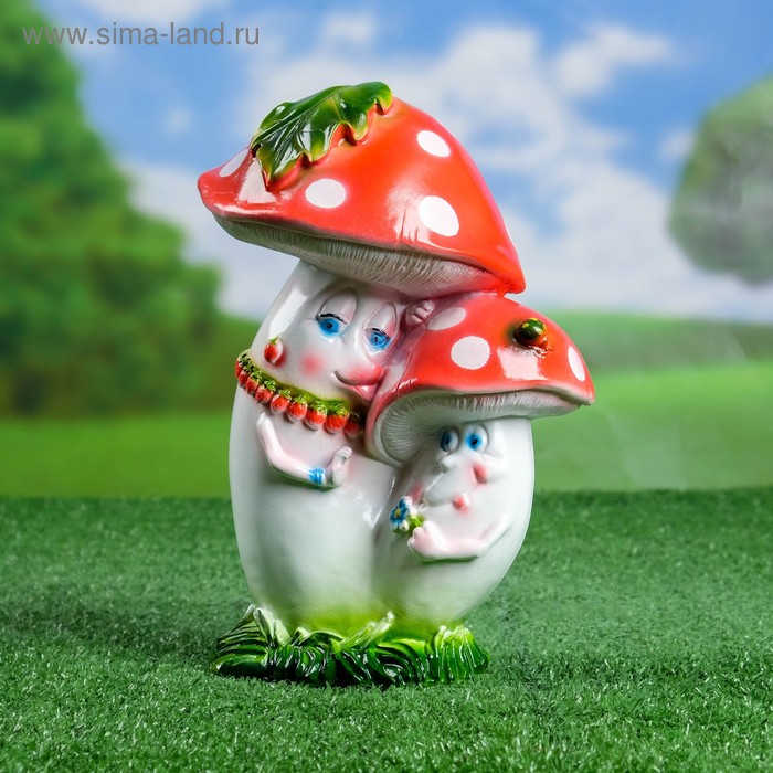 Садовая фигура "Мухомор парочка" 20х18х25см - Фото 1