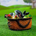 Фигурное кашпо "Зайцы в лукошке" 20х15х13см - Фото 3