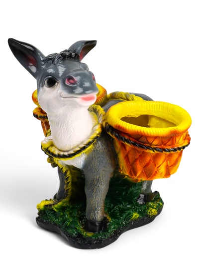 Фигурное кашпо для цветов «Ослик», 26×33×34 см, гипс