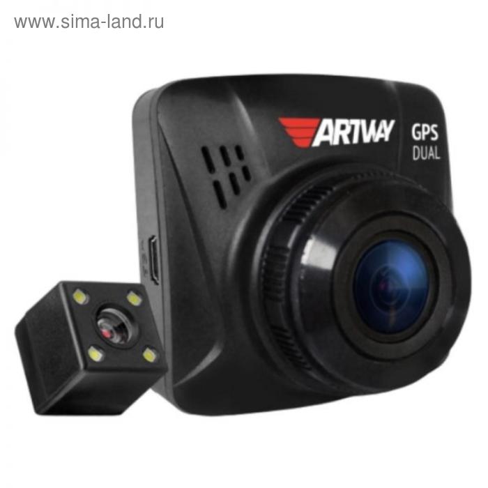 Видеорегистратор Artway AV-398 GPS Dual, две камеры, 2", обзор 170°, 1920х1080 - Фото 1