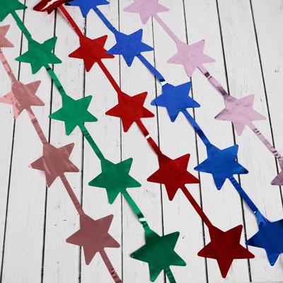 Дождик новогодний «Зимнее волшебство. Праздник», звёздочки, b - 100 см, L - 200 см, МИКС