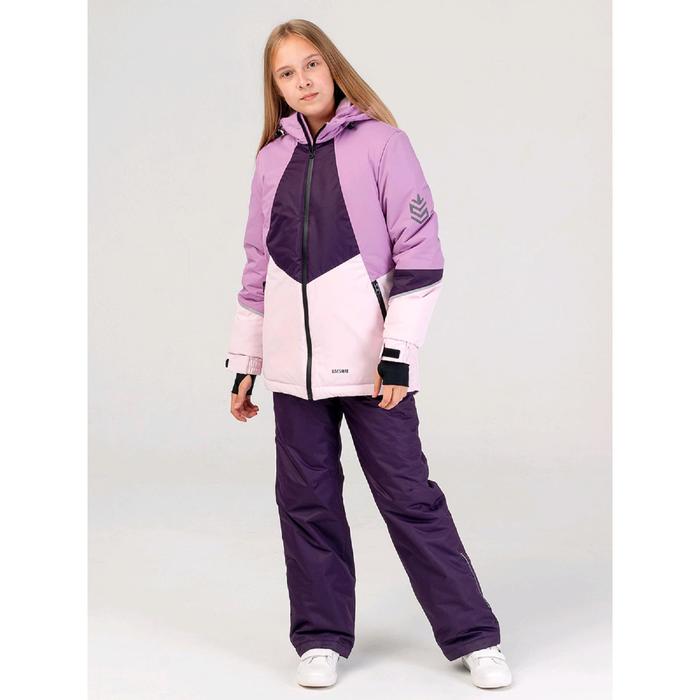 Комплект из полукомбинезона и куртки для девочек «Аврора», рост 164 см, цвет сиреневый - Фото 1