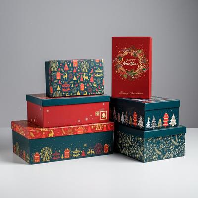 Набор подарочных коробок 6 в 1 «С новым годом», 20 х 12,5 х 7,5 - 32,5 х 20 х 12,5 см , Новый год