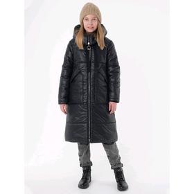 Пальто для девочек «Сандра», рост 164 см, цвет черный