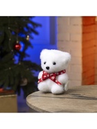 Фигура световая "Медведь в бабочке", 13 LED, 12х9х8 см, фиксинг, от батар., Т/БЕЛЫЙ - фото 809271610