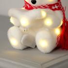 Светодиодная фигура «Медвежонок в шапке» 10 × 18 × 10 см, флок, батарейки CR2032х2 (не в комплекте), свечение тёплое белое - Фото 3