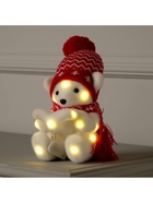 Светодиодная фигура «Медвежонок в шапке» 10×18×10 см, флок, батарейки CR2032×2 (не в комплекте), свечение тёплое белое - Фото 5