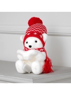 Светодиодная фигура «Медвежонок в шапке» 10×18×10 см, флок, батарейки CR2032×2 (не в комплекте), свечение тёплое белое - Фото 6