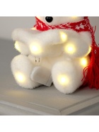 Светодиодная фигура «Медвежонок в шапке» 10×18×10 см, флок, батарейки CR2032×2 (не в комплекте), свечение тёплое белое - Фото 7