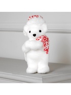 Светодиодная фигура «Мишка в шапке» 9×23×7 см, флок, батарейки CR2032×2 (не в комплекте), свечение тёплое белое - Фото 6