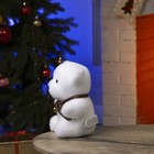 Светодиодная фигура «Медведь с бантиком» 12×20×7 см, флок, от батареек CR2032×2, свечение тёплое белое - Фото 3
