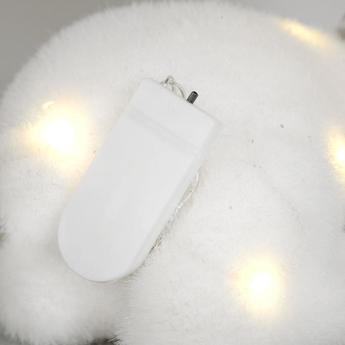 Светодиодная фигура «Олень» 21 × 19 × 10 см, флок, батарейки CR2032х2 (не в комплекте), свечение тёплое белое - фото 1885060674
