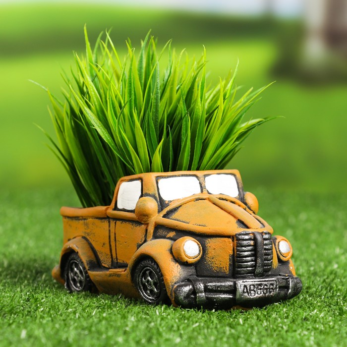 Горшок для цветов «Грузовичок», 250 мл, 15.4×9×8 см, керамический, бежевый