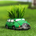 Горшок "Машинка" зеленый, 15х9х6см - фото 1584873