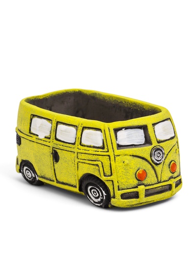 Горшок для цветов «Автобус», 300 мл, 13×7.5×6.4 см, керамика, жёлтый