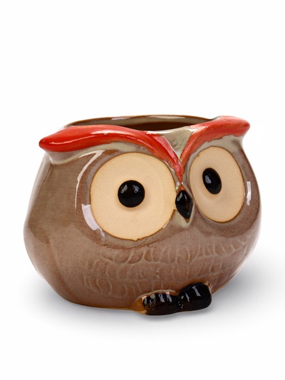 Декоративный горшок для цветов «Совёнок Бом», 150 мл, 8×6×5.5 см, керамический
