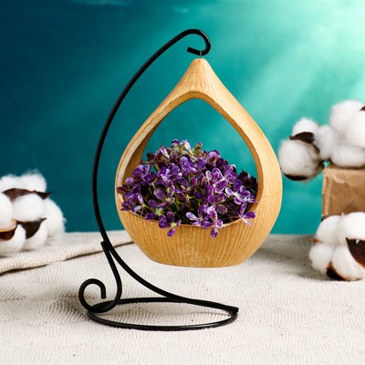 УЦЕНКА Горшок на подставке «Фонарик» бежевый, 10×15 см