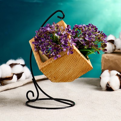 Горшок на подставке «Куб», 11×11×12 см, бежевый