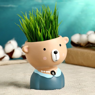 Горшок для цветов «Милый медвежонок», 300 мл, 6×11 см, керамика