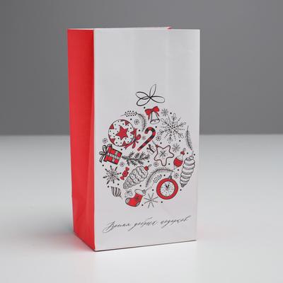 Пакет без ручек «Время добрых подарков», 10 х 19.3 х 7 см