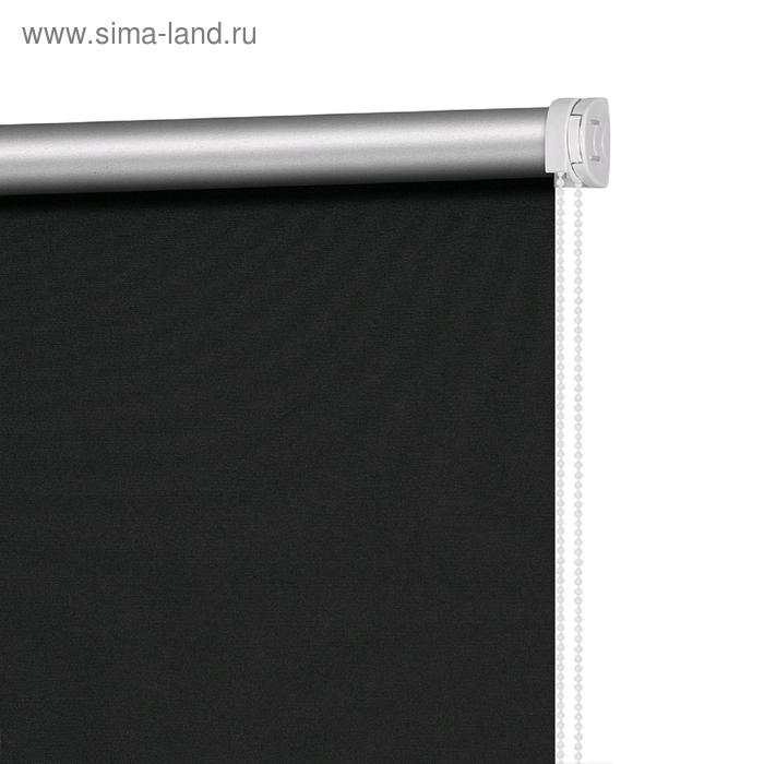 Рулонная штора блэкаут «Плайн», 40х160 см, цвет чёрный - Фото 1