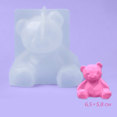 Молд для заливки «Медвежонок», силикон, 6.5×5.8 см, прозрачный