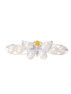 Заколка - автомат для волос «Бабочка», сердечки белый, 9 см, МИКС - фото 53796303