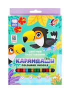Цветные карандаши 18 цветов ZOO, пластиковые, шестигранные - Фото 5