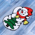 Наклейка на стекло "Снеговик с нарядной ёлкой" 10х15 см - Фото 2