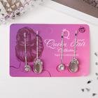 Невидимка для волос "Луна" (набор 4 шт) 6 см, ложечки, серебристо-сиреневый - Фото 2