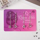 Невидимка для волос "Луна" (набор 4 шт) 5,5 см, треугольники, серебро - Фото 2