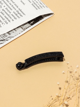 Банан для волос «Бель», стразы полоса, 8 см, чёрный (комплект 6 шт)